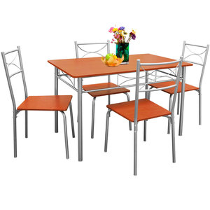 Eetkamer set , 4 eetkamerstoelen en tafel, zitgroep, Kastanjebruin ... Eetkamer set , 4 eetkamerstoelen en tafel, zitgroep, Kastanjebruin ...