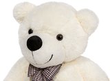 Teddybeer "Tommy" Wit, 140 cm, knuffelbeer, pluche beer, valentijnsdag, cadeau, kado_